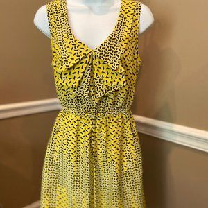 Yellow with Blue pattern Casual Summer Dress Med.